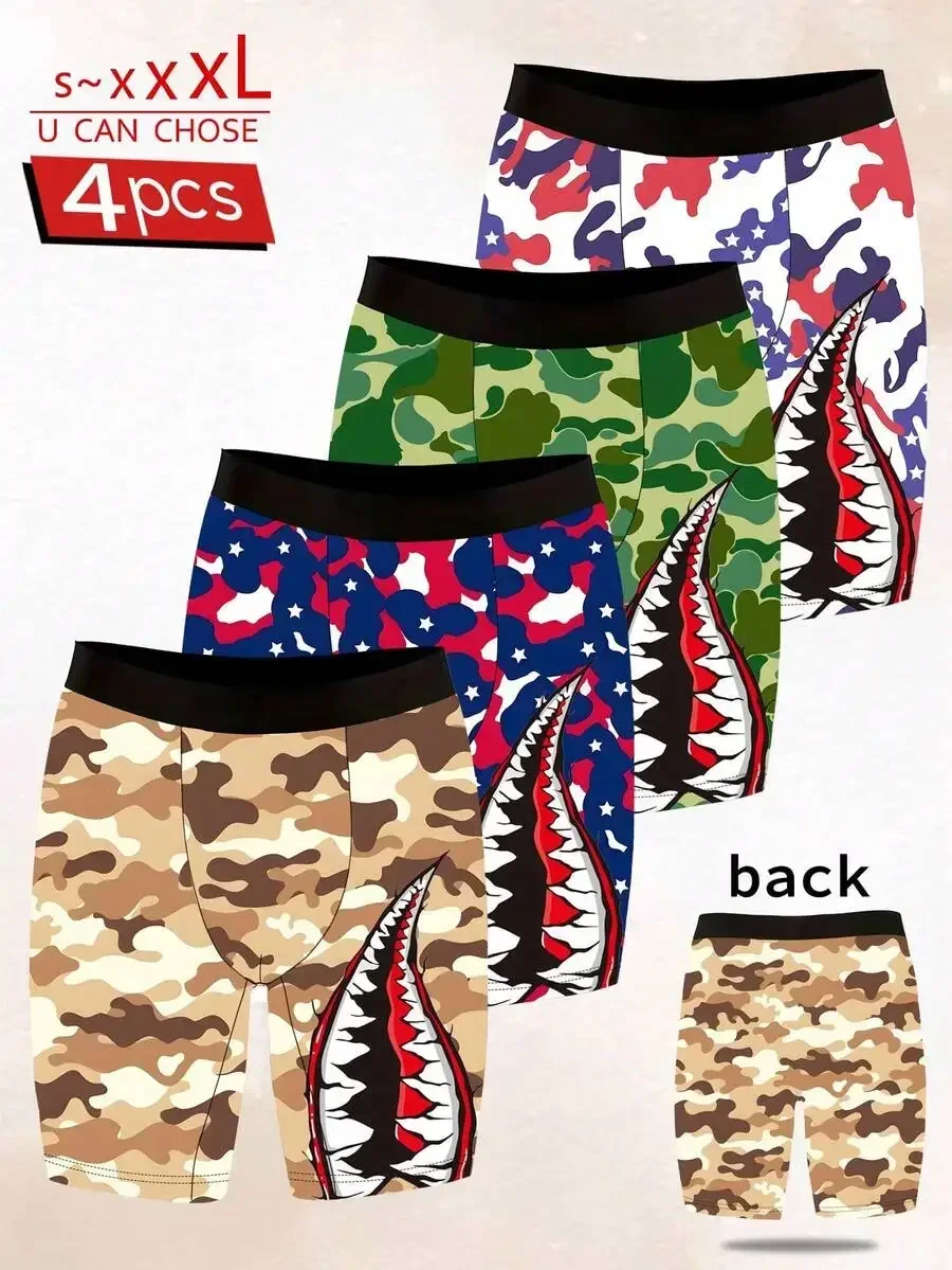 4pcs Mens Boxer Shorts Novelty Print Soft Breathable Polyester Knit Elastic Waist Casual Sports
4pcs Mens Boxer Shorts Novelty Print Soft Breathable Polyester Knit Elastic Waist Casual Sports