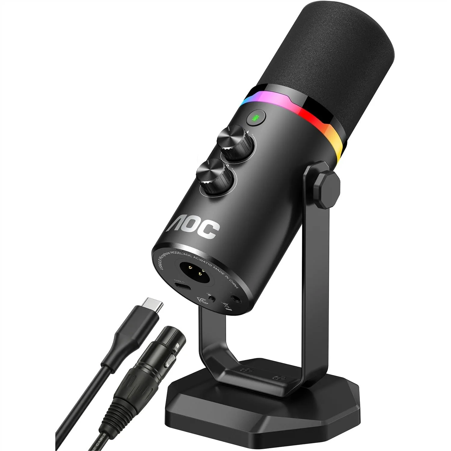 Dynamic Microphone For PC Gaming Podcast Recording Dual-Mode RGB Mic With Heavy-Duty Desk Stand Clicky Mute USB And XLR Cable
Dynamic Microphone For PC Gaming Podcast Recording Dual-Mode RGB Mic With Heavy-Duty Desk Stand Clicky Mute USB And XLR Cable