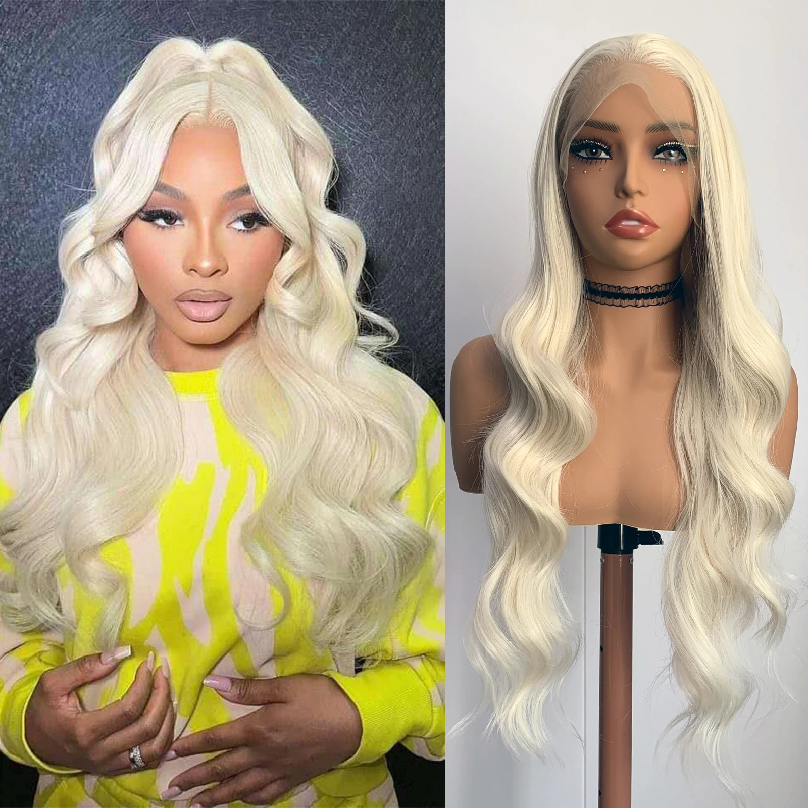 WIF Platinum Blonde Body Wave Synthetic Wig 13x4 Lace Front Natural Hairline Heat Resistant Fiber for Women Daily Use
WIF Platinum Blonde Body Wave Synthetic Wig 13x4 Lace Front Natural Hairline Heat Resistant Fiber for Women Daily Use
