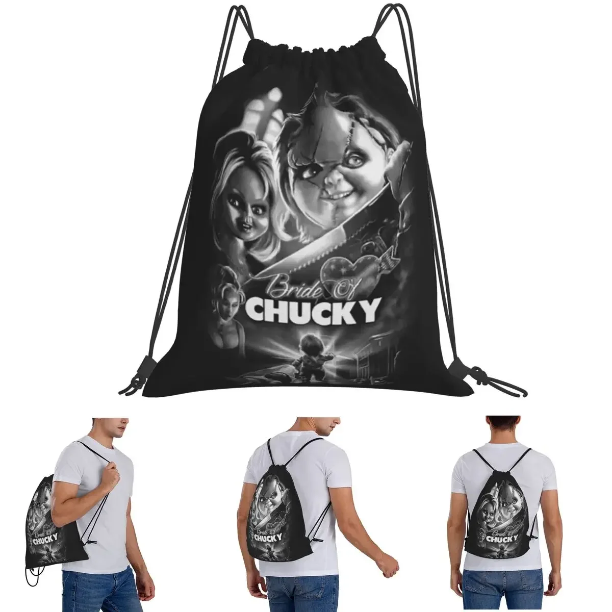 Кукла-убийца невесты Чаки, рюкзаки Чаки, модные портативные сумки на шнурке, сумка для обуви, сумки для книг для мужчин и женщин, школьные
Кукла-убийца невесты Чаки, рюкзаки Чаки, модные портативные сумки на шнурке, сумка для обуви, сумки для книг для мужчин и женщин, школьные