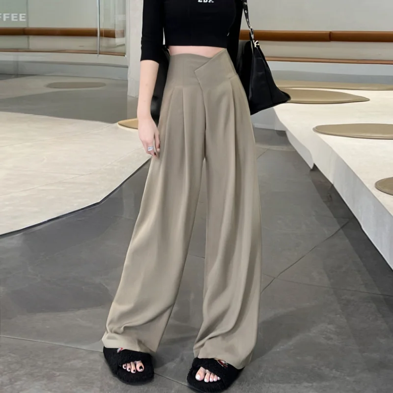 High-waisted women's suit wide-leg pants2026New Spring and Autumn Slimming Straight-Leg Tapered Pants with Waist Cinching and Dr
High-waisted women's suit wide-leg pants2026New Spring and Autumn Slimming Straight-Leg Tapered Pants with Waist Cinching and Dr