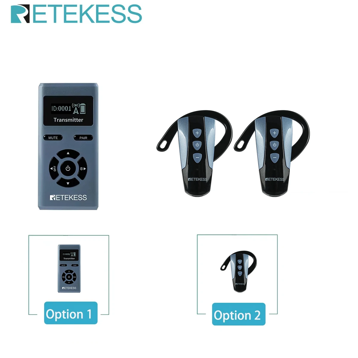 Retekess TT106S Earhook Tour Guide System Transmitter Receiver For Museum,Conference,Factory Visiting,Church Translation