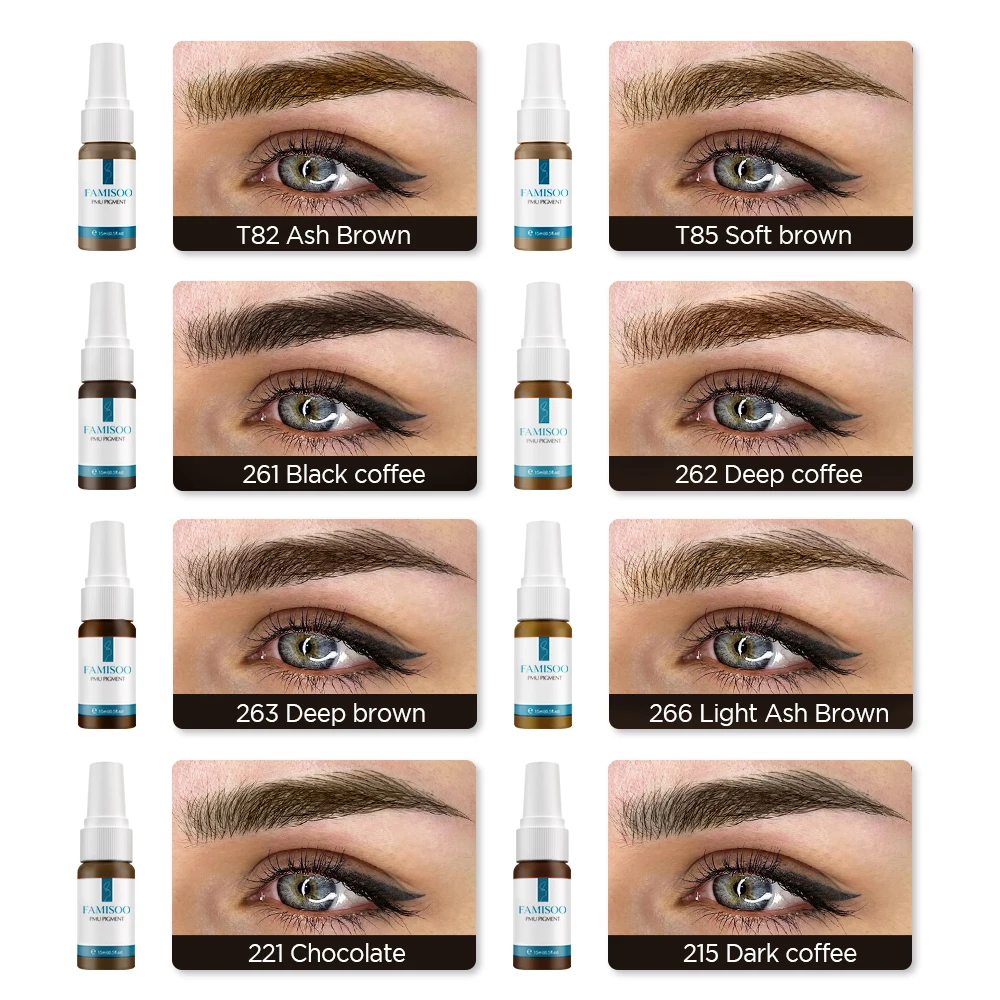 FAMISOO 0,5 унции 15 мл профессиональный полуперманентный пигмент для макияжа для бровей, подводки для глаз, пигмент для микроблейдинга, принадлежности для татуировки 
FAMISOO 0,5 унции 15 мл профессиональный полуперманентный пигмент для макияжа для бровей, подводки для глаз, пигмент для микроблейдинга, принадлежности для татуировки