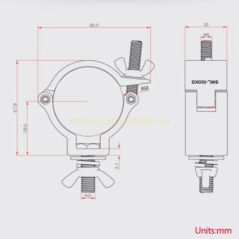 DJ Light Aluminium Material Stage Light 100kg 48-51mm Hook Light Clamp Holder best sale
DJ Light Aluminium Material Stage Light 100kg 48-51mm Hook Light Clamp Holder best sale