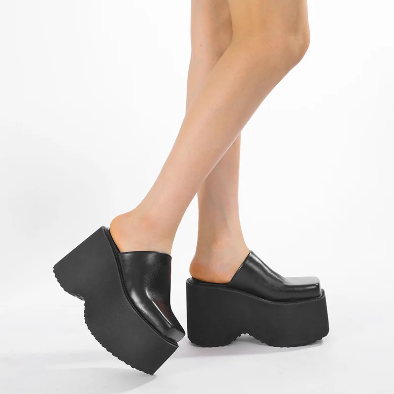 11cm High Heel Platform Shoes Women Square Toe Mules Thick Sole Slip on Backless Slippers Casual Summer Daily Wear Chunky Heel
11cm High Heel Platform Shoes Women Square Toe Mules Thick Sole Slip on Backless Slippers Casual Summer Daily Wear Chunky Heel