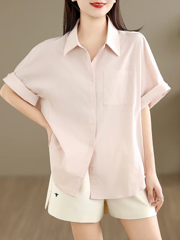 Casual Loose Short Sleeve Shirt Women's Summer Slimming Top Breathable Comfortable Korean Brand Fashionable Loose Feeling
Casual Loose Short Sleeve Shirt Women's Summer Slimming Top Breathable Comfortable Korean Brand Fashionable Loose Feeling