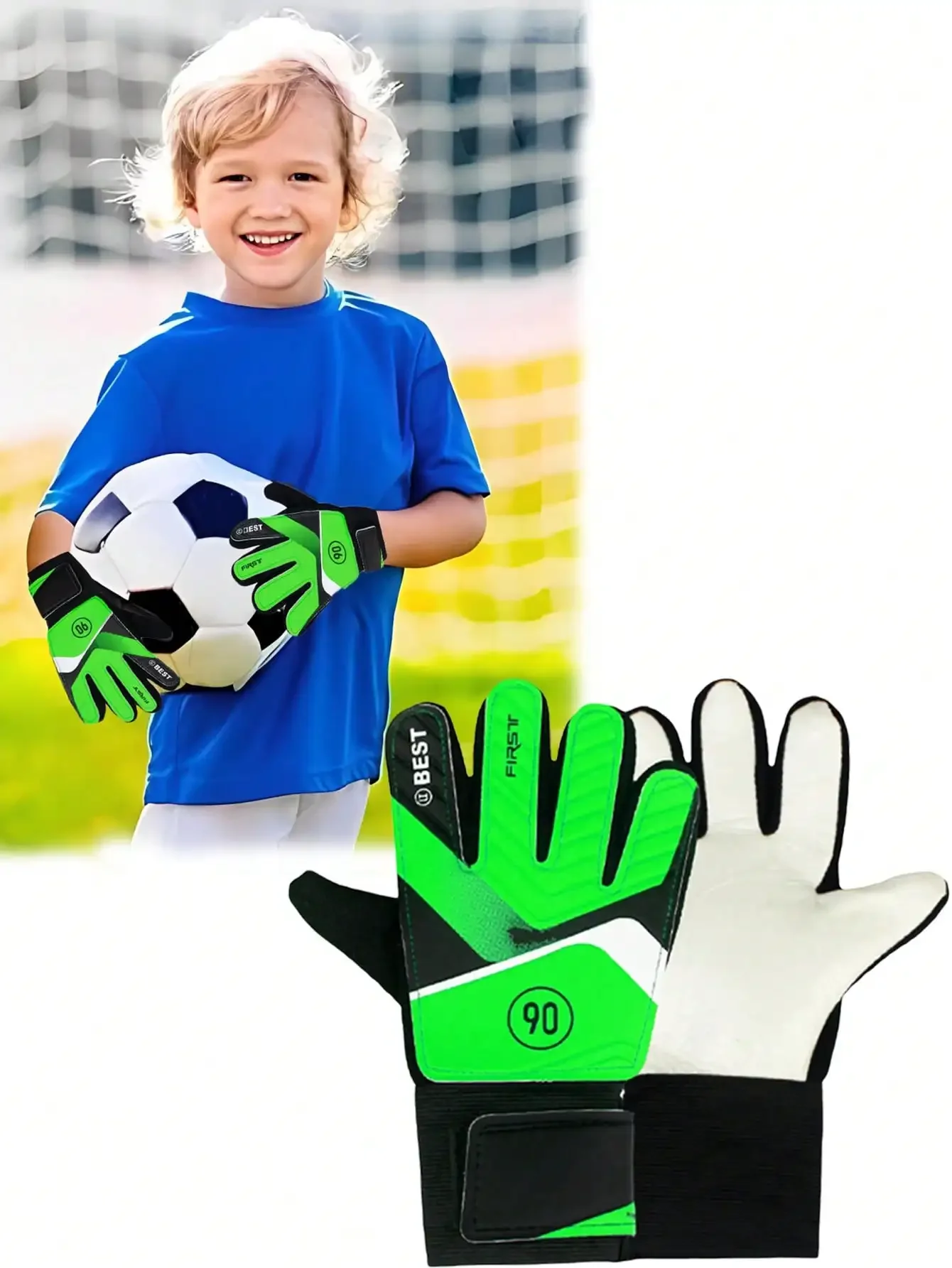 1 Pair Kids Goalkeeper Gloves, 6-10Y/8-12Y/12-16Y, Football Goalie Gloves With Double Wrist Protection And Non-Slip Durable Latex Material, Prevent Injury, Suitable For Children, Boys, Youth Soccer Goalkeeper Gloves With Strong Grip
1 Pair Kids Goalkeeper Gloves, 6-10Y/8-12Y/12-16Y, Football Goalie Gloves With Double Wrist Protection And Non-Slip Durable Latex Material, Prevent Injury, Suitable For Children, Boys, Youth Soccer Goalkeeper Gloves With Strong Grip