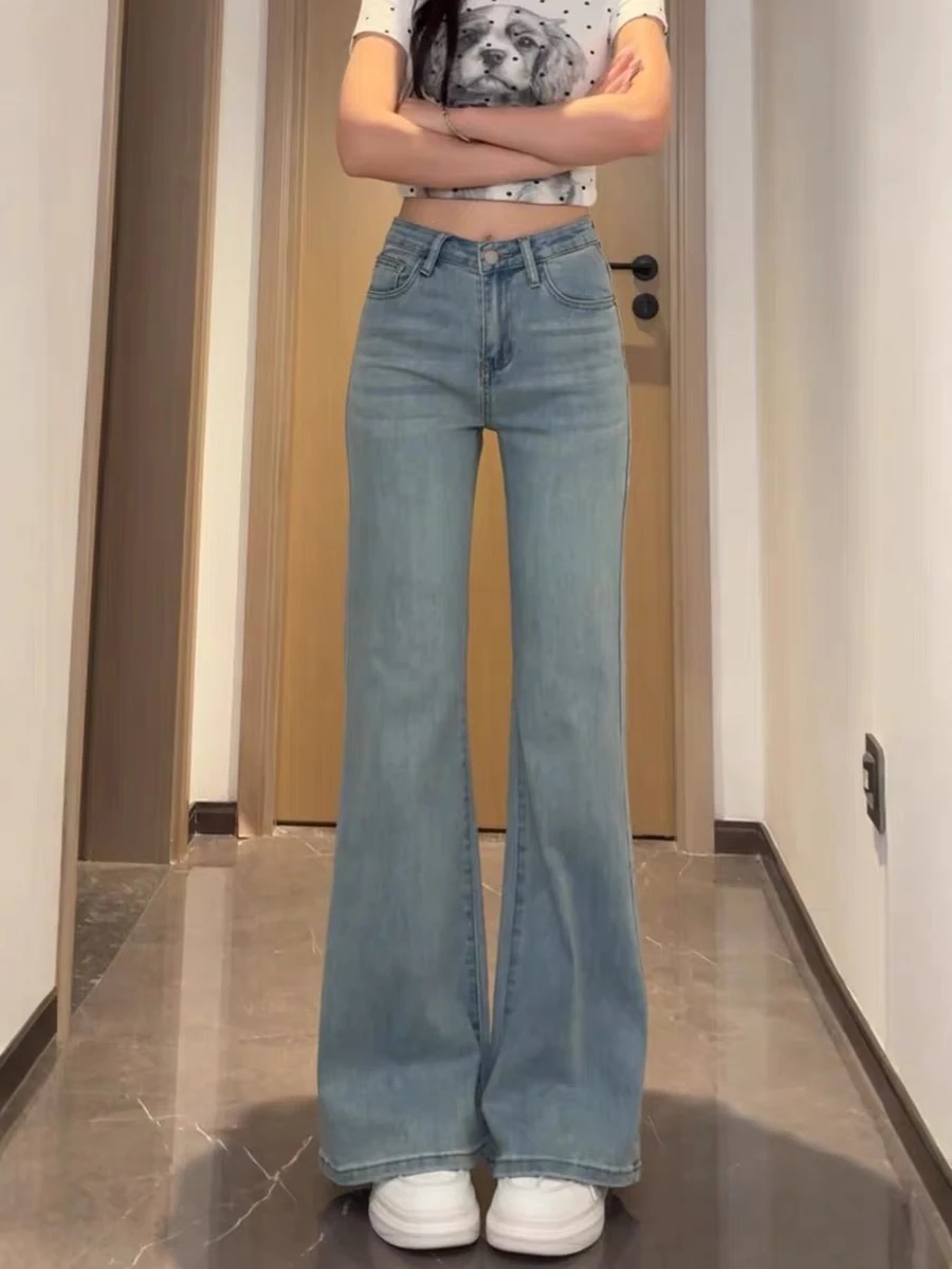 High Waist Bell Bottom Denim Jeans Women's Spring Summer Slimming Elastic Straight Leg Jeans Flared Pants Cotton Stretch Denim
High Waist Bell Bottom Denim Jeans Women's Spring Summer Slimming Elastic Straight Leg Jeans Flared Pants Cotton Stretch Denim