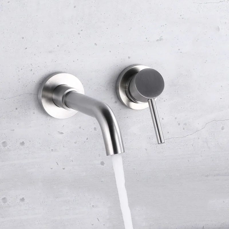 Nickel/Black 304 Stainless Steel Bathroom Mixer Tap Wall Mount Basin Faucets Single Handle Hot Cold Bathroom Swivel Spout
Nickel/Black 304 Stainless Steel Bathroom Mixer Tap Wall Mount Basin Faucets Single Handle Hot Cold Bathroom Swivel Spout