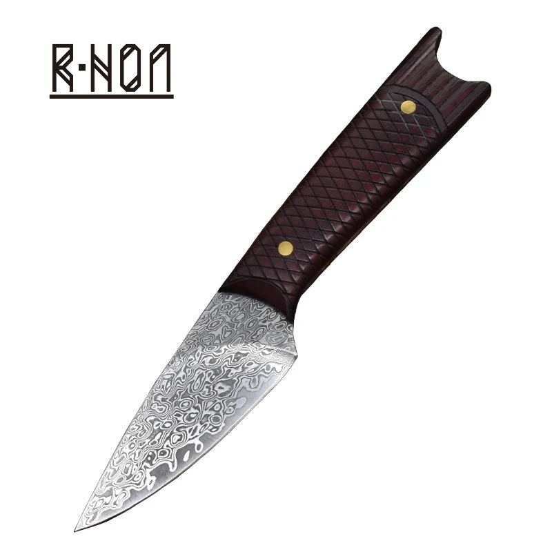 RHON 3inch Full Tang VG10 Damascus Steel Fixed Blade Camping Knife Straight Sharp Blade Outdoor Survival Rescue Hunting Knives
RHON 3inch Full Tang VG10 Damascus Steel Fixed Blade Camping Knife Straight Sharp Blade Outdoor Survival Rescue Hunting Knives