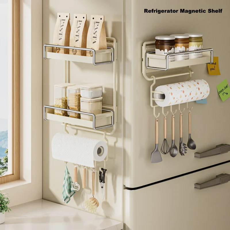 Magnetic Refrigerator Shelf Side Organizer Kitchen Wall Mounted Storage Rack Paper Towel Cling Spice Storage Racks
Magnetic Refrigerator Shelf Side Organizer Kitchen Wall Mounted Storage Rack Paper Towel Cling Spice Storage Racks