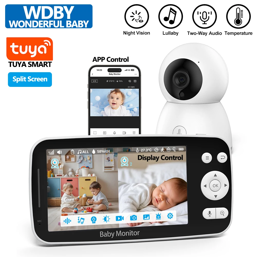 5.0 Inch Tuya Video Baby Monitor 4000mAh Battery Wireless 1080P Cam Two Way Audio Night Vision Babysitter Support Video Playback
5.0 Inch Tuya Video Baby Monitor 4000mAh Battery Wireless 1080P Cam Two Way Audio Night Vision Babysitter Support Video Playback