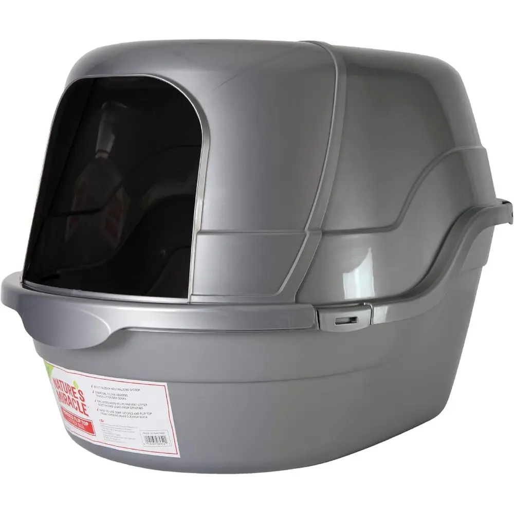 Hooded Litter Box for Cats with Odor-Controlling Charcoal Filter
Hooded Litter Box for Cats with Odor-Controlling Charcoal Filter