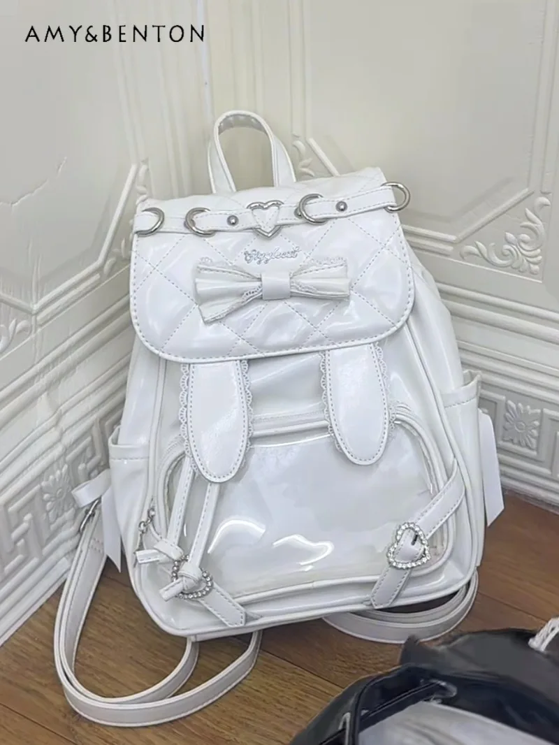 Japanese Lolita Mine Series Lace Bunny Ear Backpack Small Capacity Itabag Women Cute Bow Heart Rhinestone Buckle Kawaii Backpack
Japanese Lolita Mine Series Lace Bunny Ear Backpack Small Capacity Itabag Women Cute Bow Heart Rhinestone Buckle Kawaii Backpack