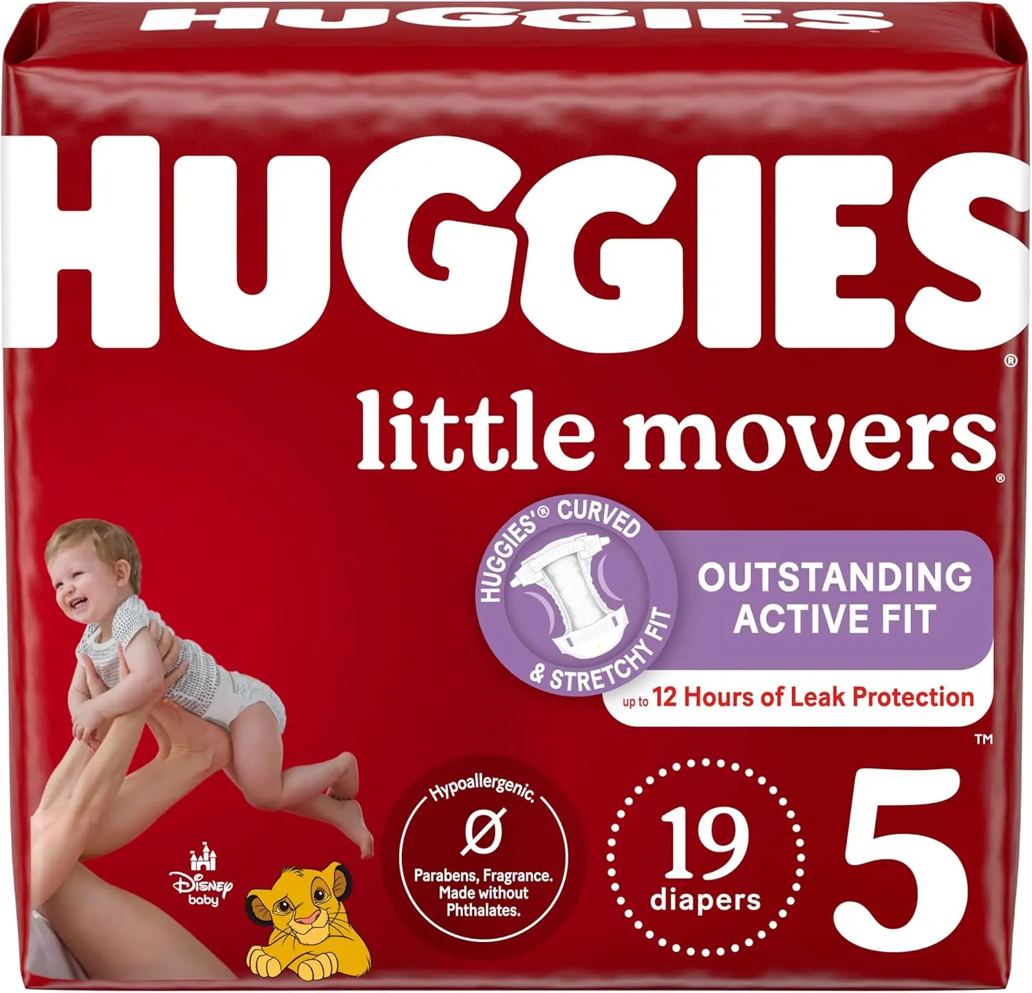 Huggies Size 5 Diapers, Little Movers Baby Diapers, Size 5 (27+ lbs), 19 Count, Packaging May Vary
Huggies Size 5 Diapers, Little Movers Baby Diapers, Size 5 (27+ lbs), 19 Count, Packaging May Vary