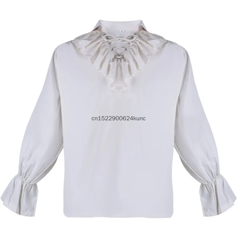 New Medieval Renaissance Costume for Men Long Sleeve Lace Up Ruffled Steampunk Poet Pirate Shirt Drama Stage Prince Costume Tops
New Medieval Renaissance Costume for Men Long Sleeve Lace Up Ruffled Steampunk Poet Pirate Shirt Drama Stage Prince Costume Tops