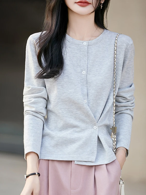 Slimming Loose Knitted Long Sleeve round Neck Open Cardigan Women's Summer Thin Color Casual Style Soft Knitwear Top
Slimming Loose Knitted Long Sleeve round Neck Open Cardigan Women's Summer Thin Color Casual Style Soft Knitwear Top