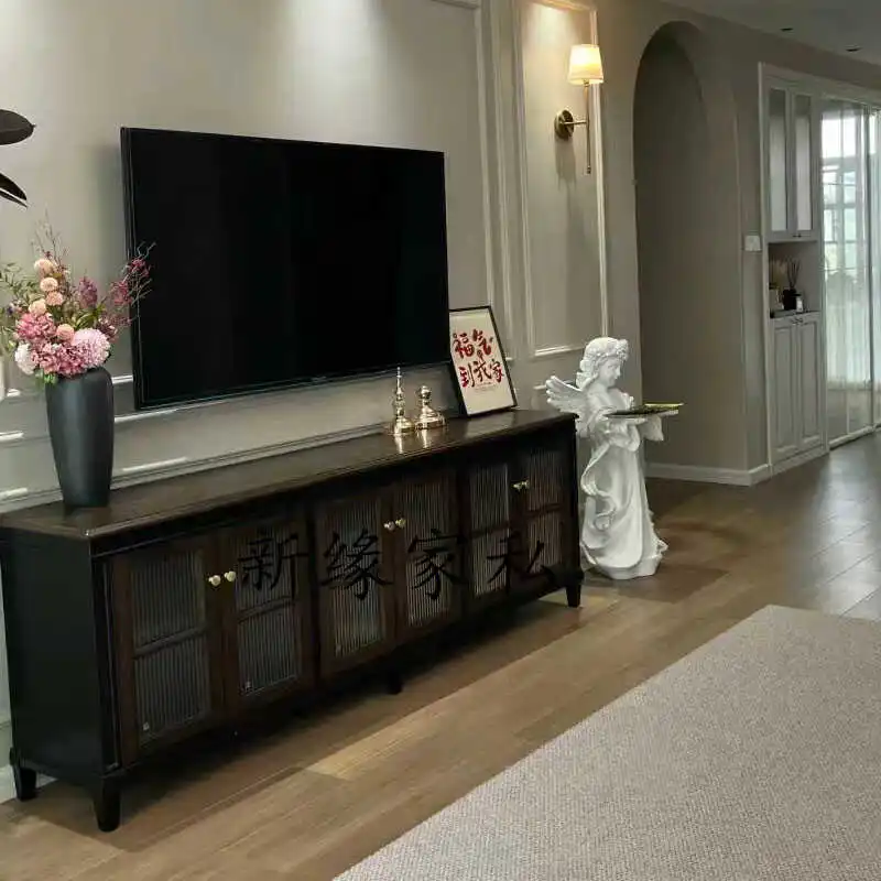 French medieval solid wood TV cabinet floor storage locker household American retro high living room TV cabinet
French medieval solid wood TV cabinet floor storage locker household American retro high living room TV cabinet