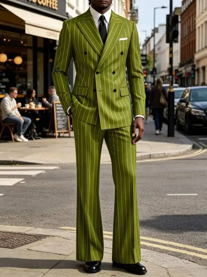 Men's Striped 2 Piece Suit Notched Lapel Straight Stripe Coat + Flare Pants Formal Business Wedding Party Prom Tuxedo for Men
Men's Striped 2 Piece Suit Notched Lapel Straight Stripe Coat + Flare Pants Formal Business Wedding Party Prom Tuxedo for Men