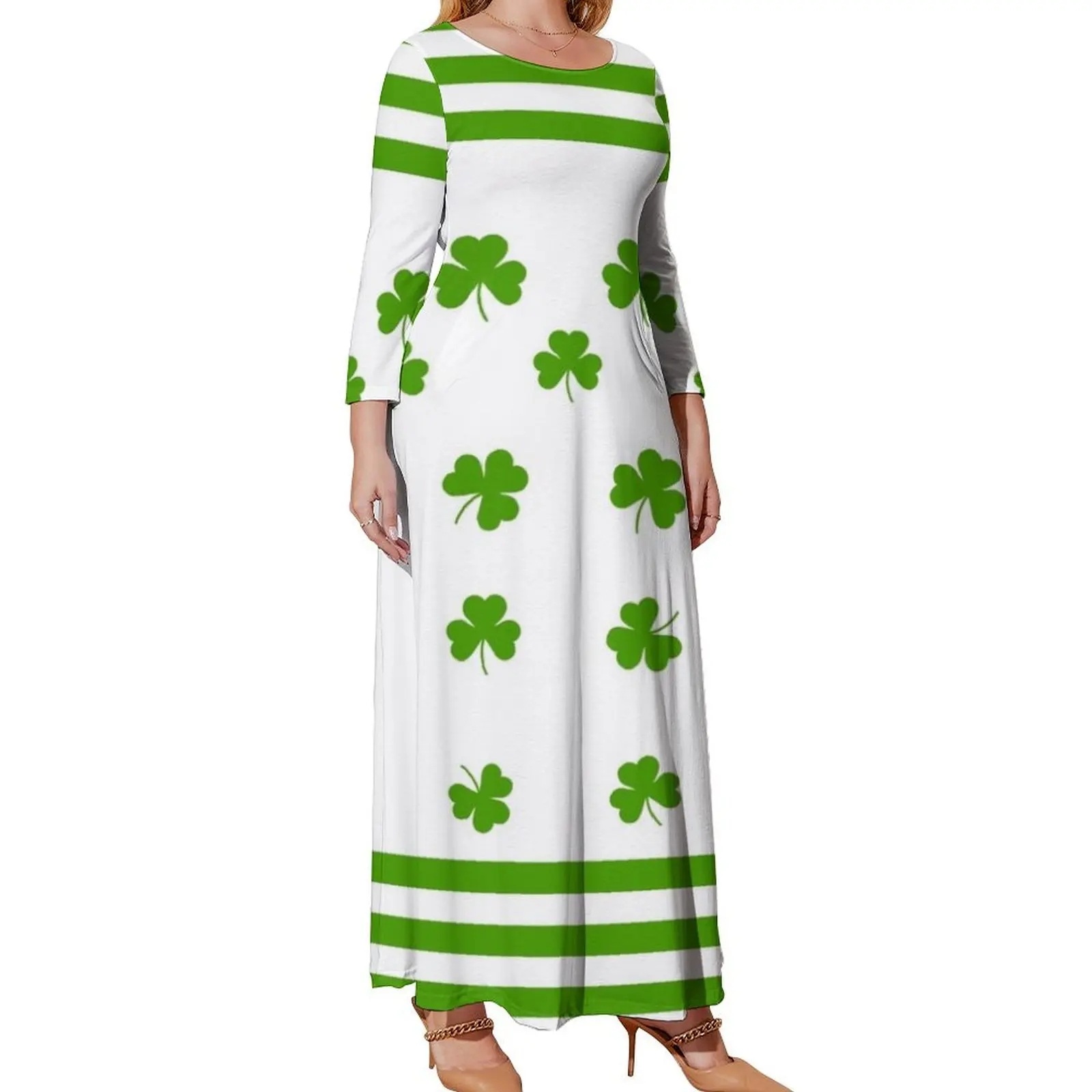 Green shamrock and stripe Long Sleeved Dress women's fashion dresses dresses ladies 2024 summer
Green shamrock and stripe Long Sleeved Dress women's fashion dresses dresses ladies 2024 summer