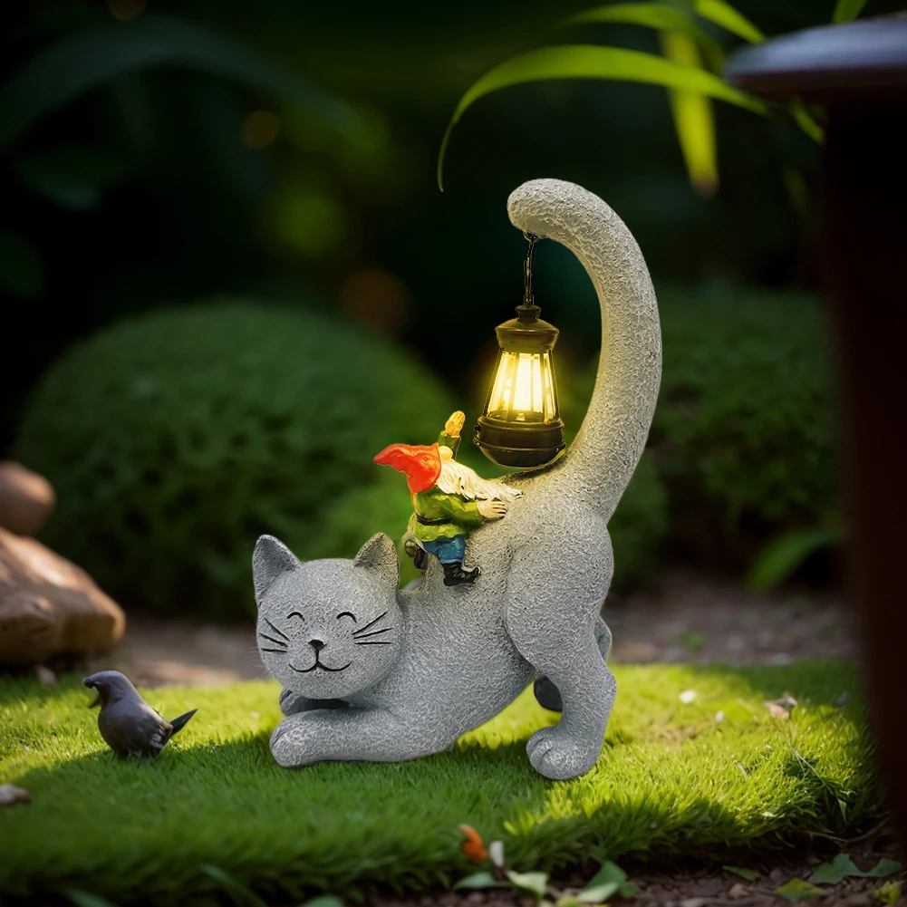Garden Art with Solar Lantern with LED Light Solar Cat Garden Figurine Light Lawn Decor Statue Housewarming Gift for Cat Lovers
Garden Art with Solar Lantern with LED Light Solar Cat Garden Figurine Light Lawn Decor Statue Housewarming Gift for Cat Lovers