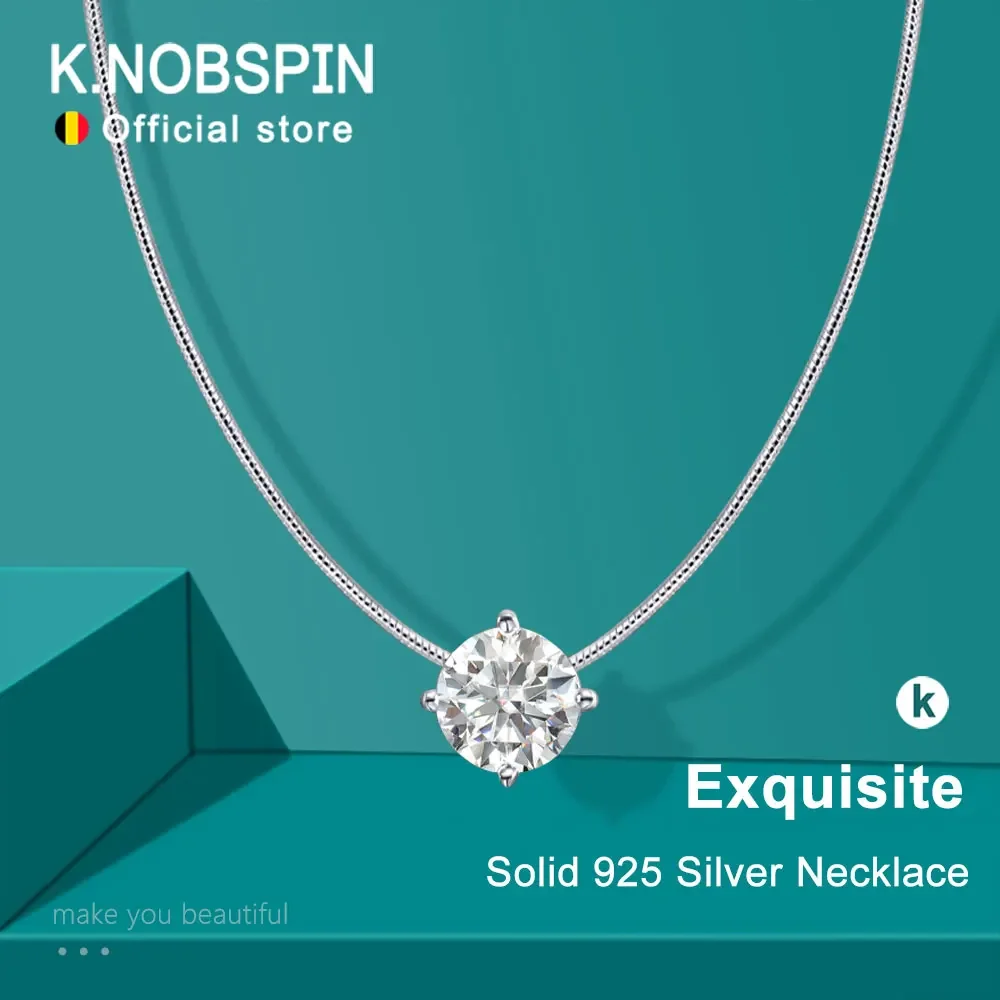 KNOBSPIN D VVS1 Moissanite Pandent Necklace s925 Sterling Silver Plated 18k White Gold GRA Certified Dainty Necklaces for Women
KNOBSPIN D VVS1 Moissanite Pandent Necklace s925 Sterling Silver Plated 18k White Gold GRA Certified Dainty Necklaces for Women