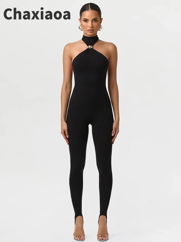 Chaxiaoa Halter Off-shoulder Sleeveless Sexy Jumpsuit Women Romper Elegant Backless Skinny Night Club Party Jumpsuits Female
Chaxiaoa Halter Off-shoulder Sleeveless Sexy Jumpsuit Women Romper Elegant Backless Skinny Night Club Party Jumpsuits Female