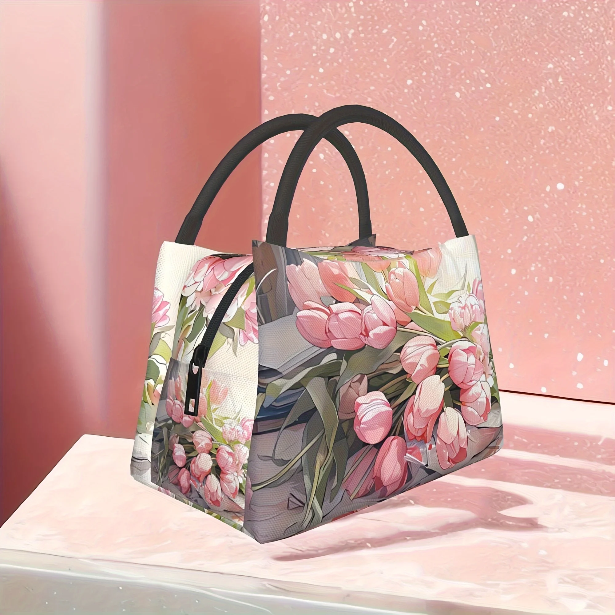 Chic Pink Floral Insulated Lunch Bag - Reusable, Portable Cooler For Work, Picnics & Beach Outings
Chic Pink Floral Insulated Lunch Bag - Reusable, Portable Cooler For Work, Picnics & Beach Outings