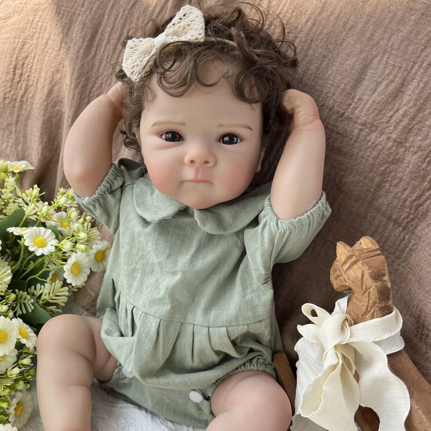 BZDOLL 18 Inch 45CM Lifelike Reborn Baby Girl, Full Vinyl Body Curly Hair Handmade Play Doll, Kids Gift
BZDOLL 18 Inch 45CM Lifelike Reborn Baby Girl, Full Vinyl Body Curly Hair Handmade Play Doll, Kids Gift