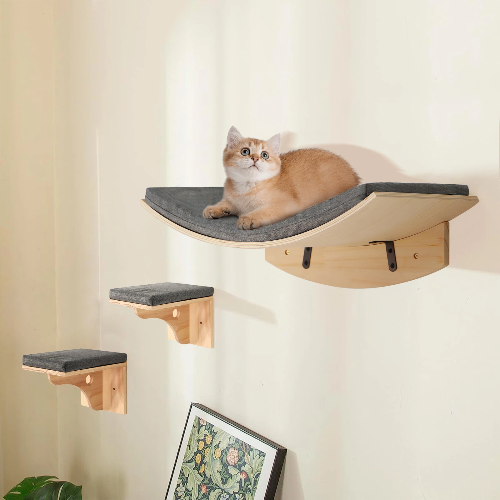 Cat Climbing Shelf Wall Mounted Cat Tree Tower Scratcher Hammock Sisal Stairs House Pet Furniture Cats Accessories Exercise Toy
Cat Climbing Shelf Wall Mounted Cat Tree Tower Scratcher Hammock Sisal Stairs House Pet Furniture Cats Accessories Exercise Toy