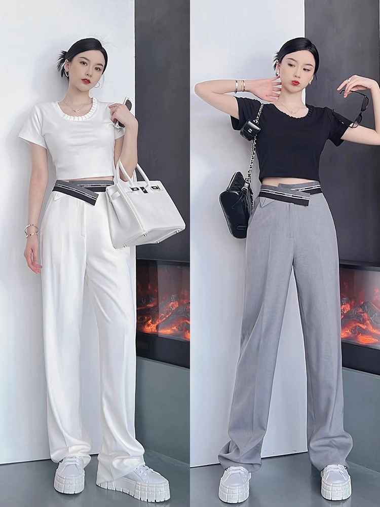 SVLI High Waist Wide Leg Suit Pants Shorts Pleated Skirt Non-Transparent White Seal No End Commute Style Casual Pants
SVLI High Waist Wide Leg Suit Pants Shorts Pleated Skirt Non-Transparent White Seal No End Commute Style Casual Pants