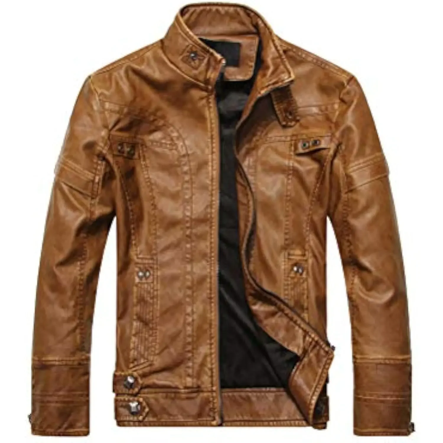 2025 2025 Solid Color Vintage Stand Collar Motorcycle Blazers High Quality Leather Jacket Men Faux Leather Jacket PU Leather Out
2025 2025 Solid Color Vintage Stand Collar Motorcycle Blazers High Quality Leather Jacket Men Faux Leather Jacket PU Leather Out