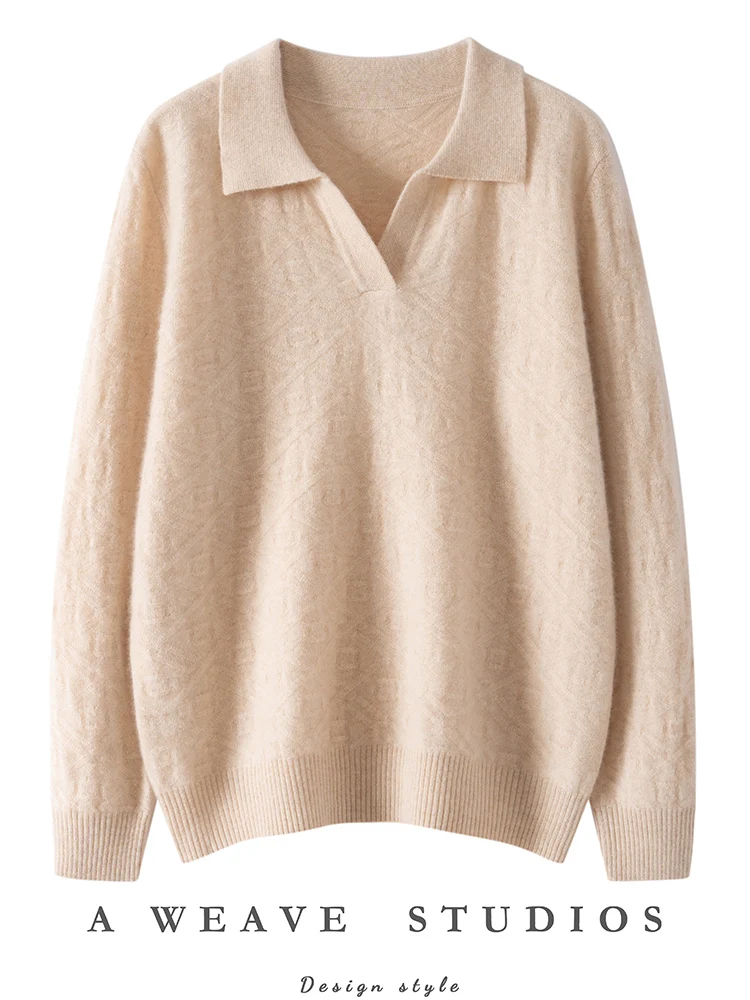 MEETCC Women 100% Cashmere Pullover Polo Collar Sweater Autumn Winter 100% Cashmere Office Lady Jumper Jacquard Knitwear Tops
MEETCC Women 100% Cashmere Pullover Polo Collar Sweater Autumn Winter 100% Cashmere Office Lady Jumper Jacquard Knitwear Tops