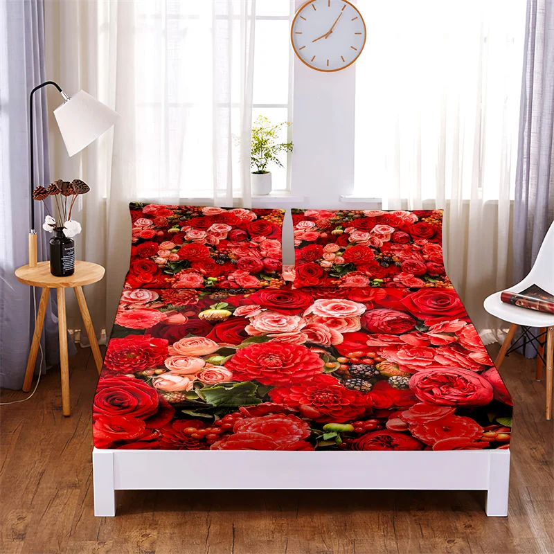 Red Rose,flower Bedding Set Fitted Sheet Four Corners with Elastic Band Sheets Bed Cover Set Bed Sheets 2 Pillowcases Bedding
Red Rose,flower Bedding Set Fitted Sheet Four Corners with Elastic Band Sheets Bed Cover Set Bed Sheets 2 Pillowcases Bedding