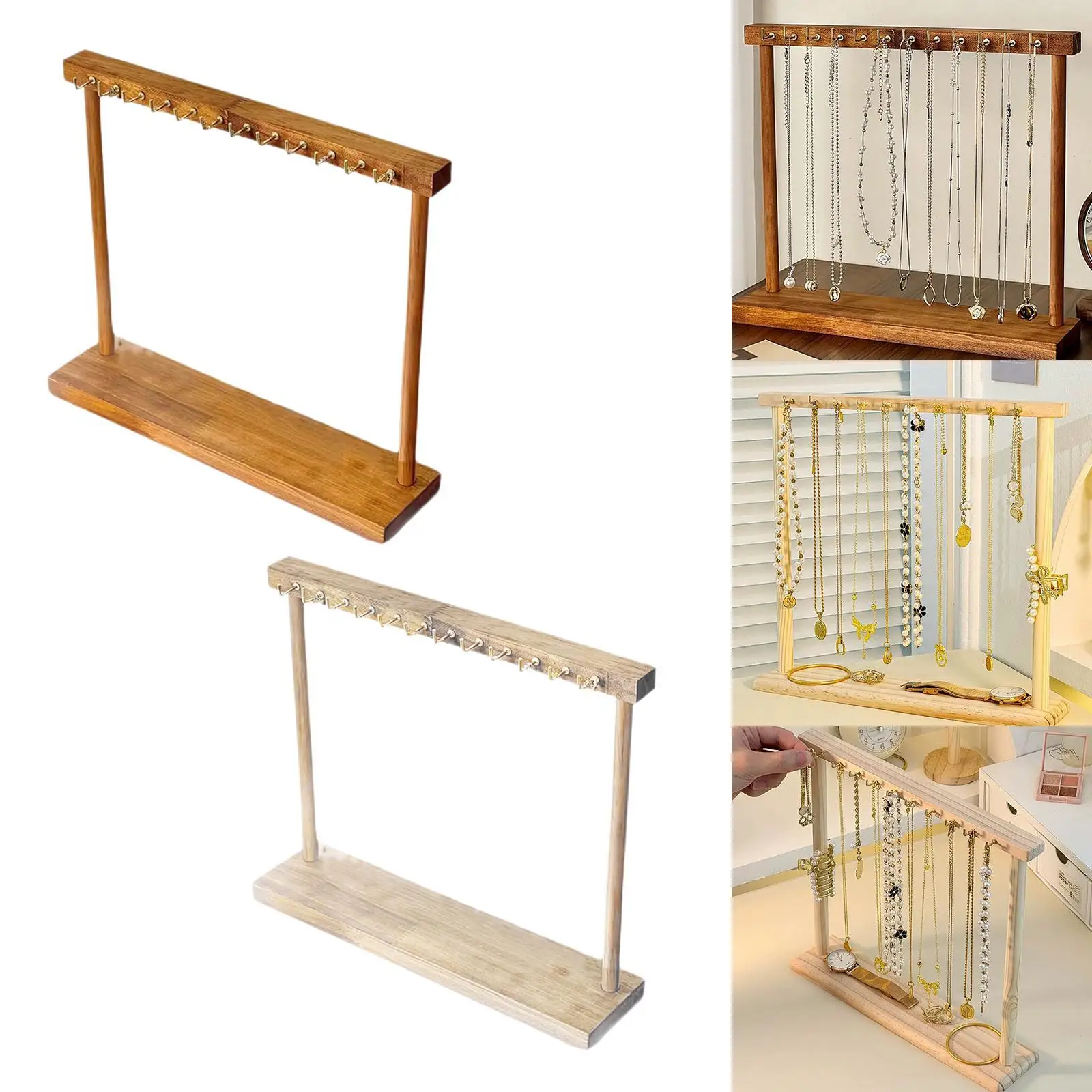 Wooden Jewelry Organizer Necklace Organizer Rack Countertop Simple Creative Necklace Holder Decorative for Anklet Bracelets
Wooden Jewelry Organizer Necklace Organizer Rack Countertop Simple Creative Necklace Holder Decorative for Anklet Bracelets