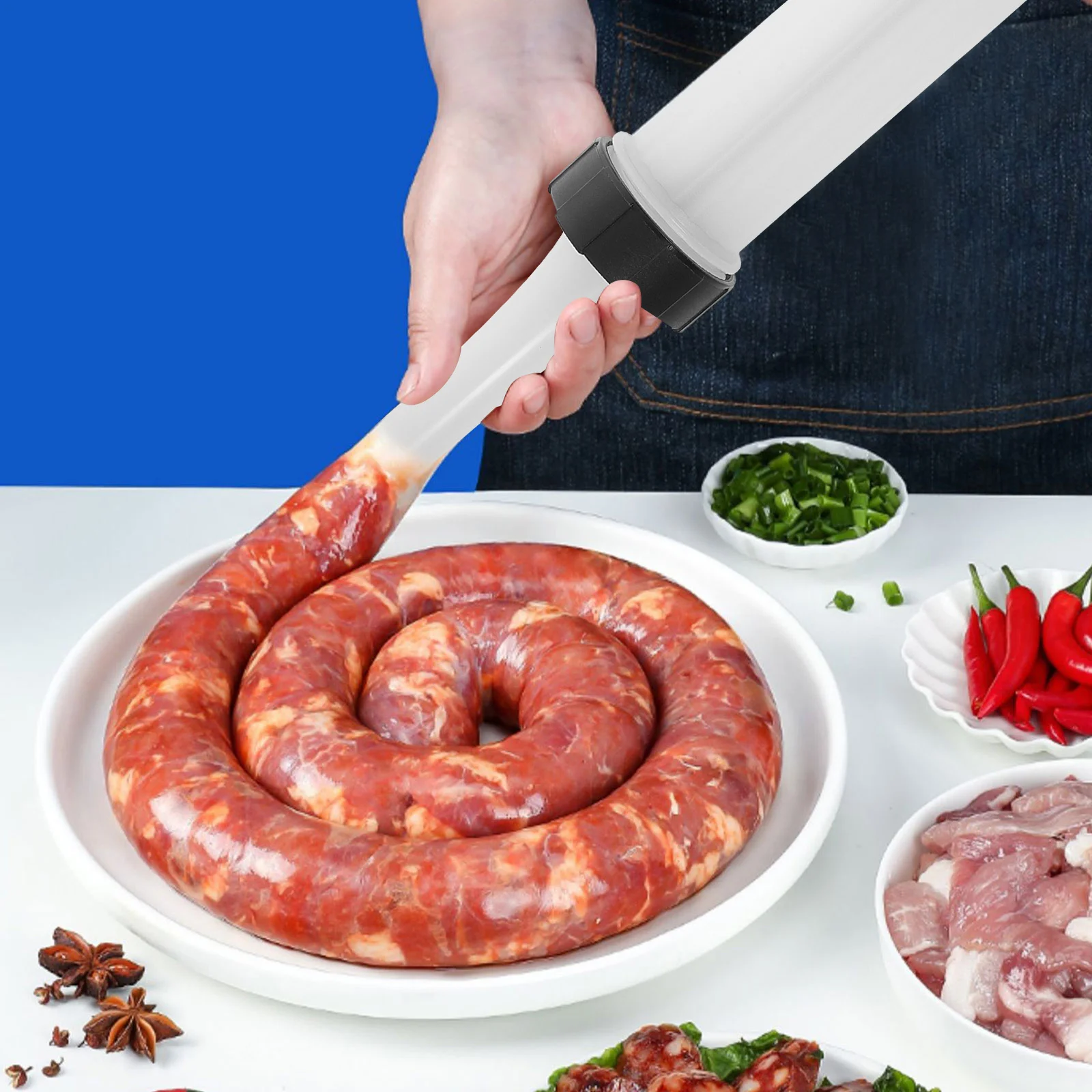 1Set Sausage Filler Manual Tool Home Meat Stuffing Kit Portable Handheld Sausage Machine Tube Easy Clean Safe Bpa Free Plastic
1Set Sausage Filler Manual Tool Home Meat Stuffing Kit Portable Handheld Sausage Machine Tube Easy Clean Safe Bpa Free Plastic