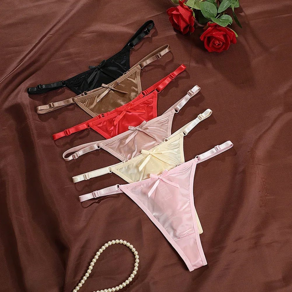 Women's Satin G-String Thong Panties - Low Waist Bow Design Comfortable Underwear
Women's Satin G-String Thong Panties - Low Waist Bow Design Comfortable Underwear