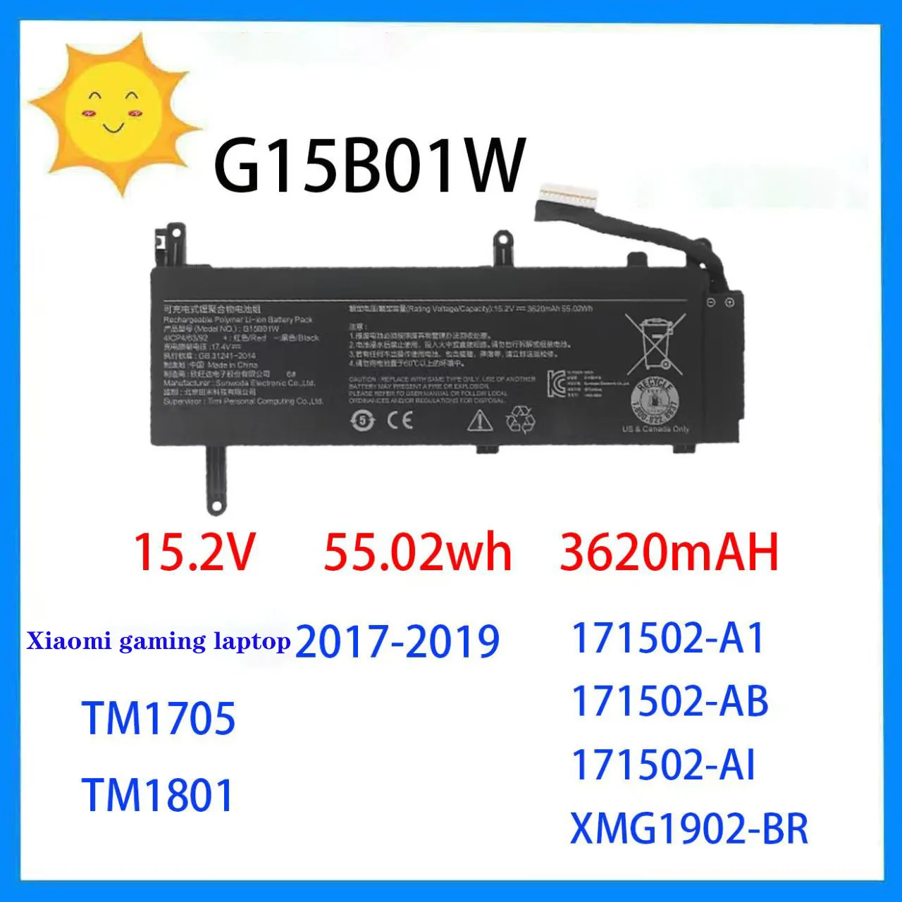 Suitable for Xiaomi gaming laptop 15.6 2018 2019 TM1705 TM1801 G15B01W laptop battery laptops
Suitable for Xiaomi gaming laptop 15.6 2018 2019 TM1705 TM1801 G15B01W laptop battery laptops