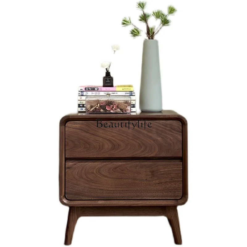 Nordic solid wood bedside table North American black walnut modern simple storage locker
Nordic solid wood bedside table North American black walnut modern simple storage locker