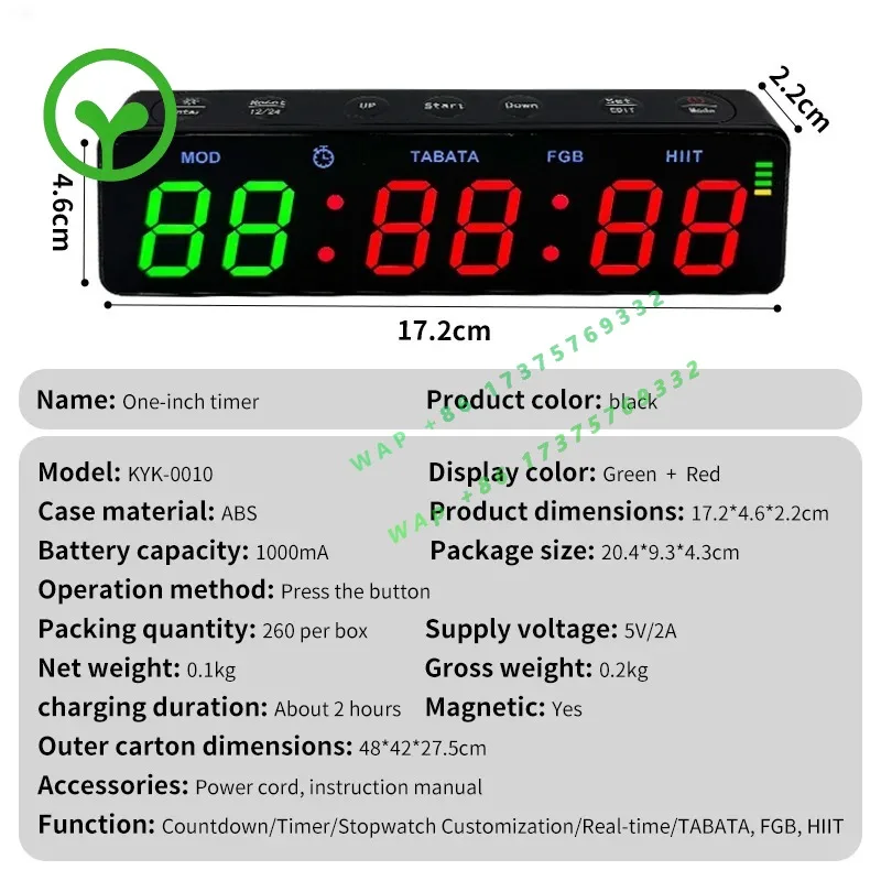 【Popular】Compact ABS One Inch Timer For Gym Fitness Games Professional Counting Countdown Digital LED Timer
【Popular】Compact ABS One Inch Timer For Gym Fitness Games Professional Counting Countdown Digital LED Timer