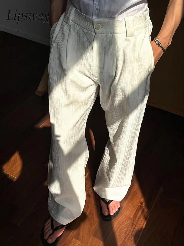 Stylish Loose Draped Trousers Men Vintage Solid Color High Waist Straight Pants Mens Spring Summer Daily Casual Breathable Pants
Stylish Loose Draped Trousers Men Vintage Solid Color High Waist Straight Pants Mens Spring Summer Daily Casual Breathable Pants