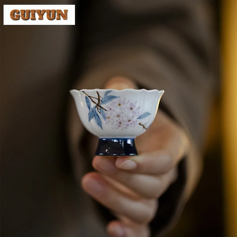 2pc/lot Hand-painted Embroidered Ball Flower Jade Clay High Footed Teacup Retro Tea Bowl Teacup Personal Cup Jianzhan Craft 30ml
2pc/lot Hand-painted Embroidered Ball Flower Jade Clay High Footed Teacup Retro Tea Bowl Teacup Personal Cup Jianzhan Craft 30ml