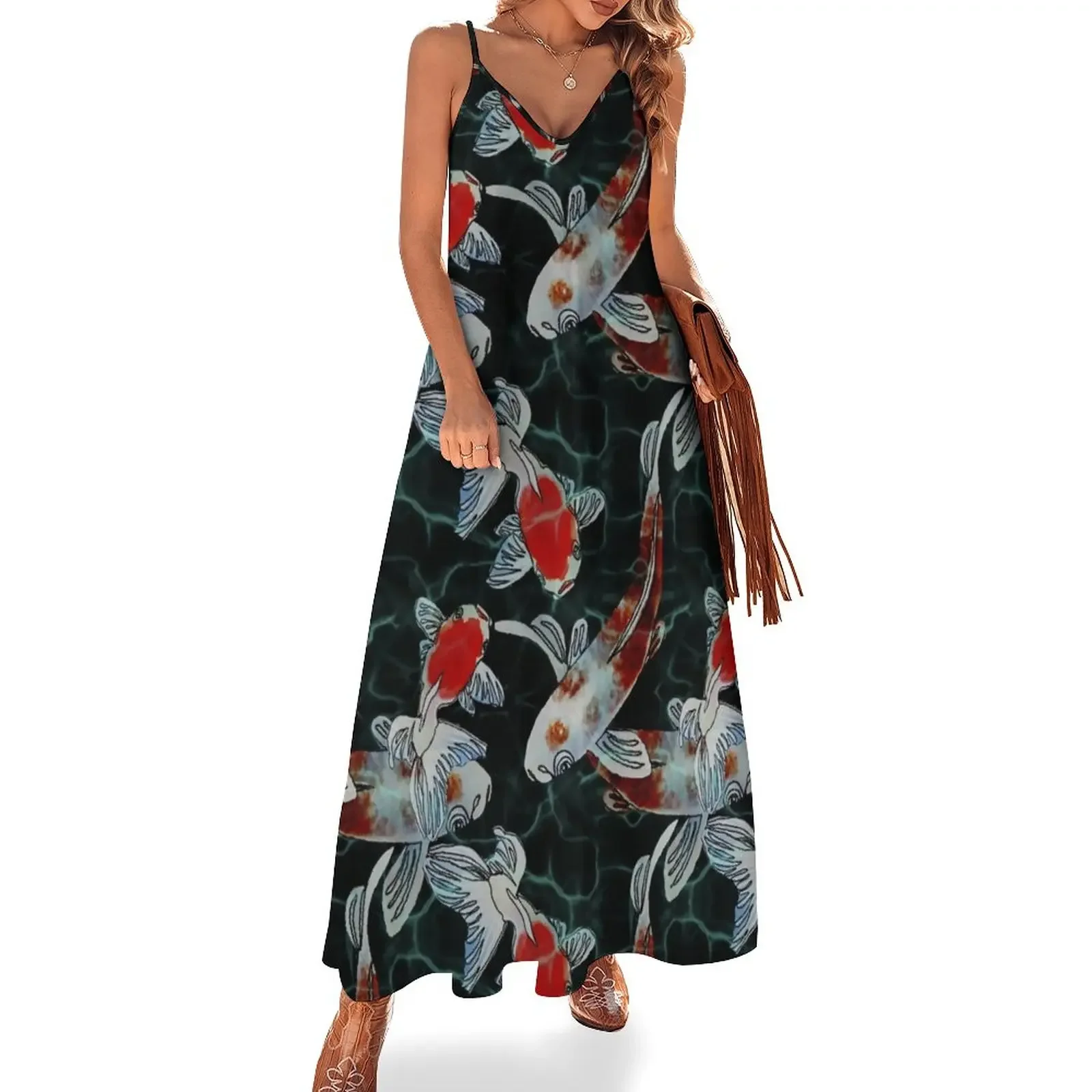 Black Koi Fish Sleeveless Dress Women's summer long dress dresses for woman 2025 elegant dresses plus sizes Dress
Black Koi Fish Sleeveless Dress Women's summer long dress dresses for woman 2025 elegant dresses plus sizes Dress