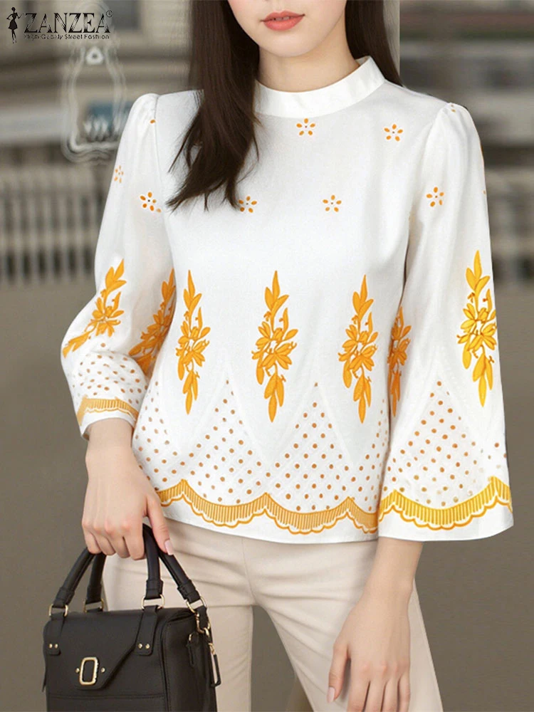 ZANZEA 2025 Fashion Women Summer Blouse Print Elegant Shirt Stand Collar Puff Sleeve Tops Casual Tunic Korean Office Lady Blusas
ZANZEA 2025 Fashion Women Summer Blouse Print Elegant Shirt Stand Collar Puff Sleeve Tops Casual Tunic Korean Office Lady Blusas