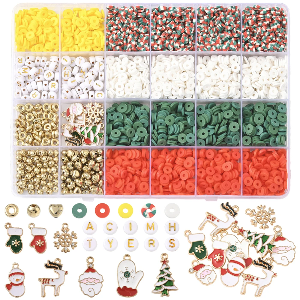 Christmas Theme DIY Jewelry Making Findings Kits including Polymer Clay Beads Series Enamel Pendants Acrylic Beads Mixed Color
Christmas Theme DIY Jewelry Making Findings Kits including Polymer Clay Beads Series Enamel Pendants Acrylic Beads Mixed Color