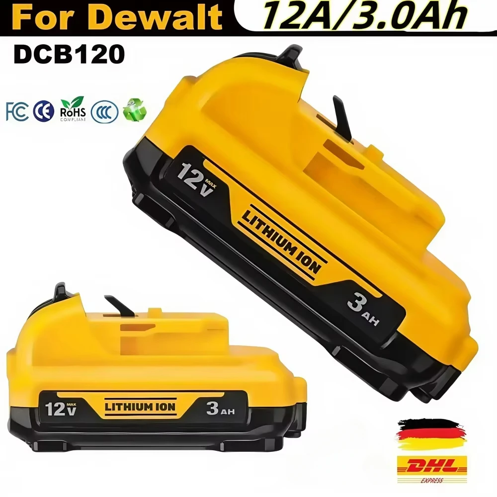 3.0Ah 10.8V/12V Max Lithium Ion Battery Replacement for DeWalt DCB120 DCB123 DCB122 DCB127 DCB124 DCB121 Rechargeable Batteries
3.0Ah 10.8V/12V Max Lithium Ion Battery Replacement for DeWalt DCB120 DCB123 DCB122 DCB127 DCB124 DCB121 Rechargeable Batteries