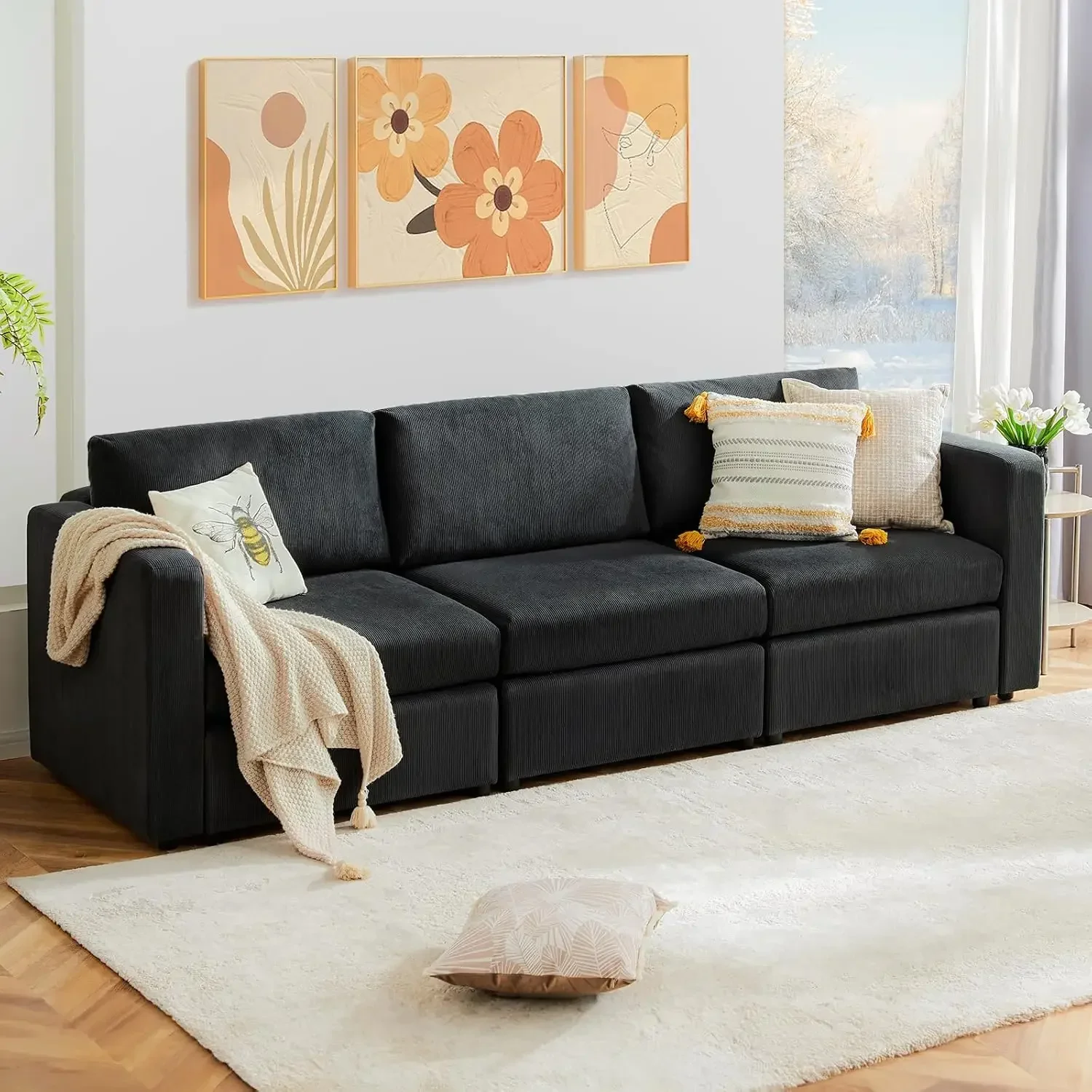 Convertible Modular Sectional Sofa, 3 Seat Sectional Couches for Living Room, Fabric Modular Sofa Sleeper with Chaise
Convertible Modular Sectional Sofa, 3 Seat Sectional Couches for Living Room, Fabric Modular Sofa Sleeper with Chaise