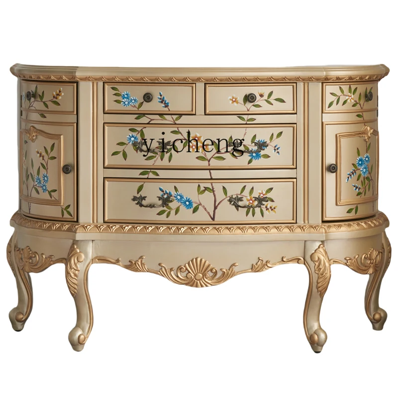 TQH Entry Entrance Cabinet Semicircular Engraved Painted Decorative Edge Cabinet Bedroom Storage TV Cabinet Solid Wood
TQH Entry Entrance Cabinet Semicircular Engraved Painted Decorative Edge Cabinet Bedroom Storage TV Cabinet Solid Wood