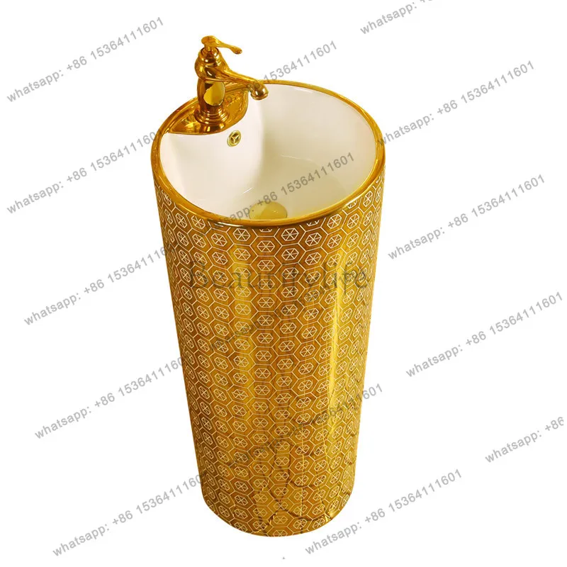 New Luxury Color One-Piece Gold Post Wash Basins Household Ceramic Gold Plated
New Luxury Color One-Piece Gold Post Wash Basins Household Ceramic Gold Plated