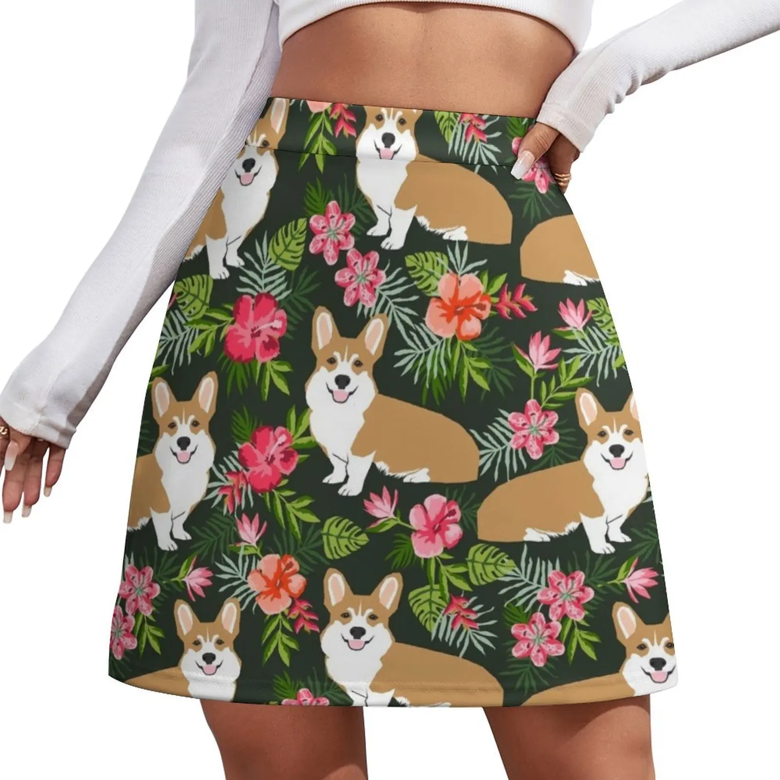 Welsh Corgi hawaiian print pattern florals tropical summer dog breed pet portrait by PetFriendly Mini Skirt
Welsh Corgi hawaiian print pattern florals tropical summer dog breed pet portrait by PetFriendly Mini Skirt